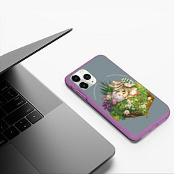 Чехол iPhone 11 Pro матовый Наначи и Митти из аниме Made in Abyss, цвет: 3D-фиолетовый — фото 2