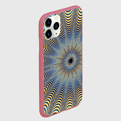 Чехол iPhone 11 Pro матовый Туннель - оптическая иллюзия / 3D-Малиновый – фото 2