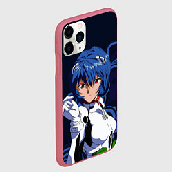 Чехол iPhone 11 Pro матовый Рей Аянами - холодная девочка, цвет: 3D-малиновый — фото 2