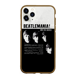 Чехол iPhone 11 Pro матовый With The Beatles Битломания, цвет: 3D-коричневый