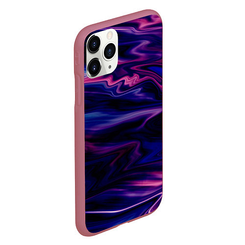 Чехол iPhone 11 Pro матовый Фиолетово-розовый абстрактный узор / 3D-Малиновый – фото 2