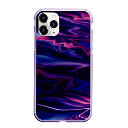 Чехол iPhone 11 Pro матовый Фиолетово-розовый абстрактный узор, цвет: 3D-светло-сиреневый