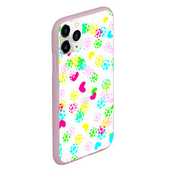 Чехол iPhone 11 Pro матовый Весна в сердцах на белом фоне, цвет: 3D-розовый — фото 2
