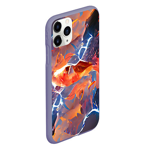 Чехол iPhone 11 Pro матовый Fire thunder / 3D-Серый – фото 2