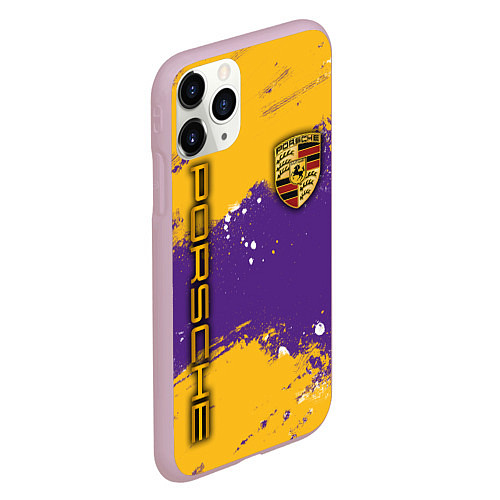 Чехол iPhone 11 Pro матовый PORSCHE- LAKERS COLORS / 3D-Розовый – фото 2