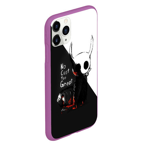 Чехол iPhone 11 Pro матовый Hollow Knight черно-белое / 3D-Фиолетовый – фото 2