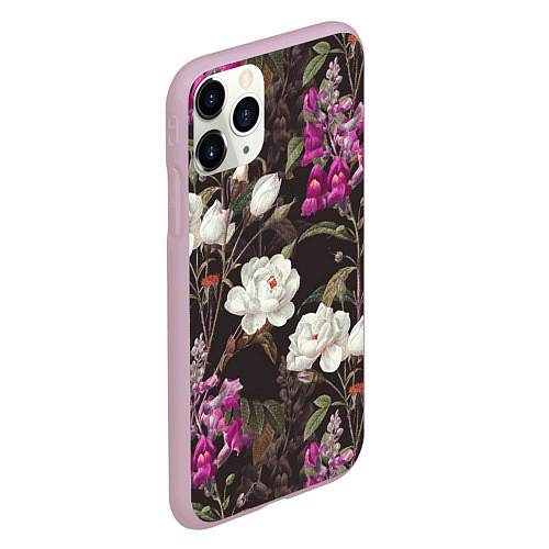 Чехол iPhone 11 Pro матовый Цветы Ночные Розы / 3D-Розовый – фото 2