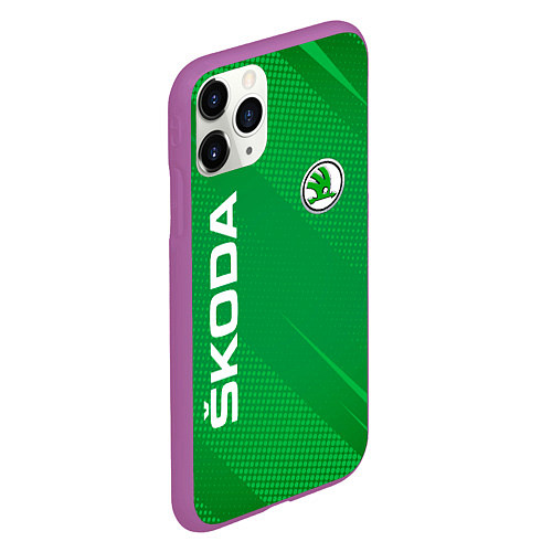 Чехол iPhone 11 Pro матовый Skoda abstraction sport / 3D-Фиолетовый – фото 2