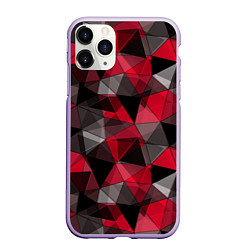 Чехол iPhone 11 Pro матовый Красно-серый геометрический, цвет: 3D-светло-сиреневый
