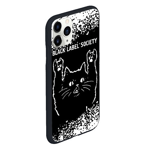 Чехол iPhone 11 Pro матовый Группа Black Label Society и рок кот / 3D-Черный – фото 2