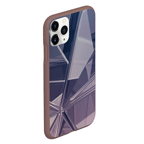 Чехол iPhone 11 Pro матовый Стеклянная мозаика / 3D-Коричневый – фото 2