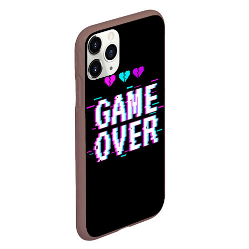 Чехол iPhone 11 Pro матовый Game Over Pixels / 3D-Коричневый – фото 2