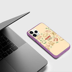 Чехол iPhone 11 Pro матовый Обратно в школу, цвет: 3D-фиолетовый — фото 2