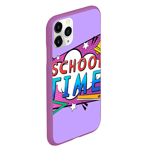 Чехол iPhone 11 Pro матовый School time / 3D-Фиолетовый – фото 2