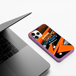 Чехол iPhone 11 Pro матовый Street racing Legend retro, цвет: 3D-фиолетовый — фото 2