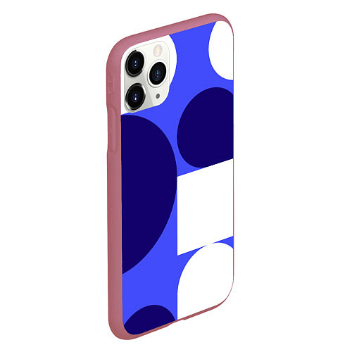 Чехол iPhone 11 Pro матовый Абстрактный набор геометрических фигур - Синий фон / 3D-Малиновый – фото 2