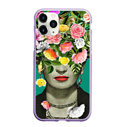 Чехол iPhone 11 Pro матовый Фрида Кало - Арт Портрет, цвет: 3D-светло-сиреневый