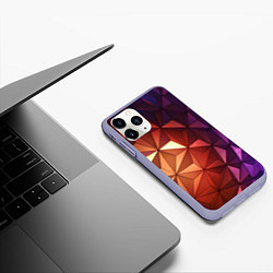 Чехол iPhone 11 Pro матовый Абстрактная металлическая поверхность планеты, цвет: 3D-светло-сиреневый — фото 2