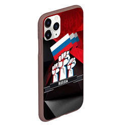 Чехол iPhone 11 Pro матовый Русская сила: кулаки, цвет: 3D-коричневый — фото 2