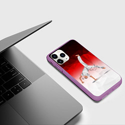 Чехол iPhone 11 Pro матовый Капоэйра на одной руке, цвет: 3D-фиолетовый — фото 2