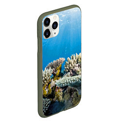 Чехол iPhone 11 Pro матовый Кораллы в тропических водах индийского океана, цвет: 3D-темно-зеленый — фото 2