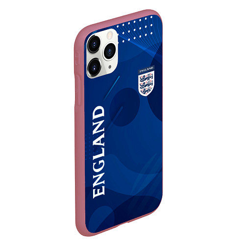 Чехол iPhone 11 Pro матовый Сборная Англии Синяя Абстракция / 3D-Малиновый – фото 2