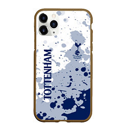 Чехол iPhone 11 Pro матовый Tottenham hotspur Брызги красок, цвет: 3D-коричневый