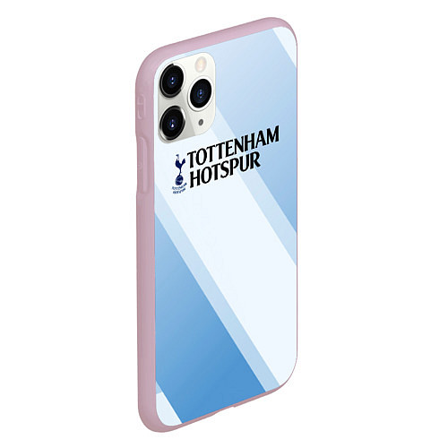 Чехол iPhone 11 Pro матовый Tottenham hotspur Голубые полосы / 3D-Розовый – фото 2