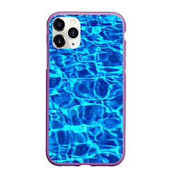 Чехол iPhone 11 Pro матовый Текстура поверхности воды, цвет: 3D-фиолетовый