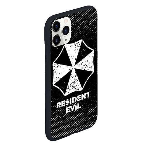 Чехол iPhone 11 Pro матовый Resident Evil с потертостями на темном фоне / 3D-Черный – фото 2