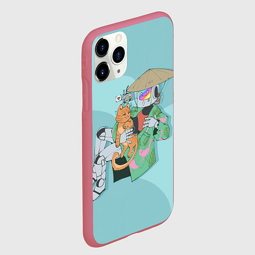 Чехол iPhone 11 Pro матовый Бродяга с друзьями / 3D-Малиновый – фото 2