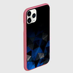 Чехол iPhone 11 Pro матовый Черно-синий геометрический, цвет: 3D-малиновый — фото 2