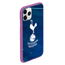 Чехол iPhone 11 Pro матовый Tottenham hotspur Соты абстракция, цвет: 3D-фиолетовый — фото 2