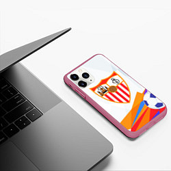 Чехол iPhone 11 Pro матовый Sevilla Абстракция, цвет: 3D-малиновый — фото 2