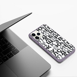 Чехол iPhone 11 Pro матовый Кириллица Буквы русского алфавита, цвет: 3D-серый — фото 2