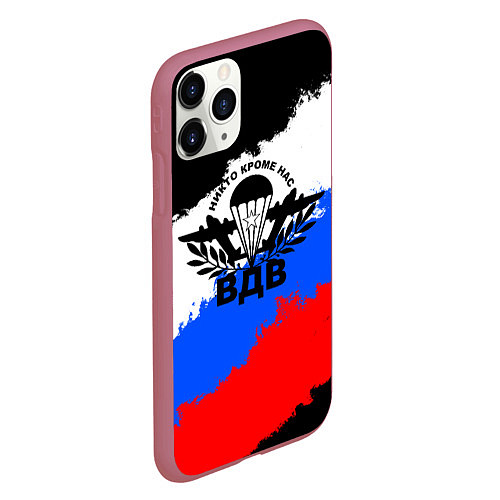 Чехол iPhone 11 Pro матовый ВДВ - герб и триколор / 3D-Малиновый – фото 2