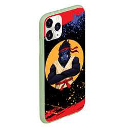 Чехол iPhone 11 Pro матовый Карате горилла, цвет: 3D-салатовый — фото 2