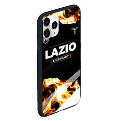 Чехол iPhone 11 Pro матовый Lazio legendary sport fire, цвет: 3D-черный — фото 2