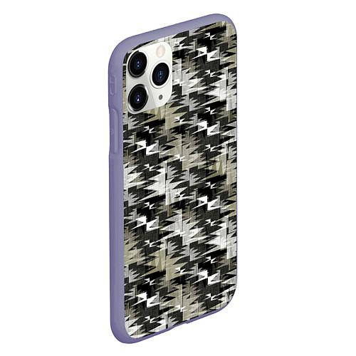Чехол iPhone 11 Pro матовый Абстрактный камуфляжный / 3D-Серый – фото 2