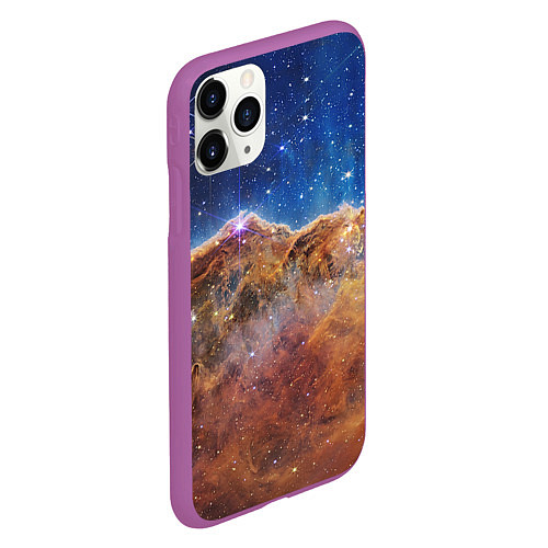 Чехол iPhone 11 Pro матовый Туманность Киля / 3D-Фиолетовый – фото 2