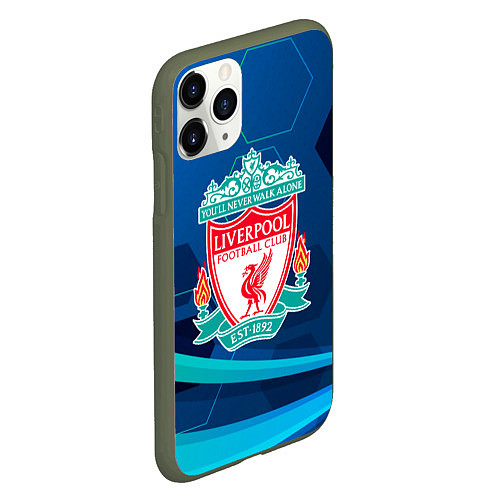 Чехол iPhone 11 Pro матовый Liverpool Абстракция / 3D-Темно-зеленый – фото 2