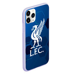 Чехол iPhone 11 Pro матовый Liverpool шестиугольники абстракция, цвет: 3D-светло-сиреневый — фото 2