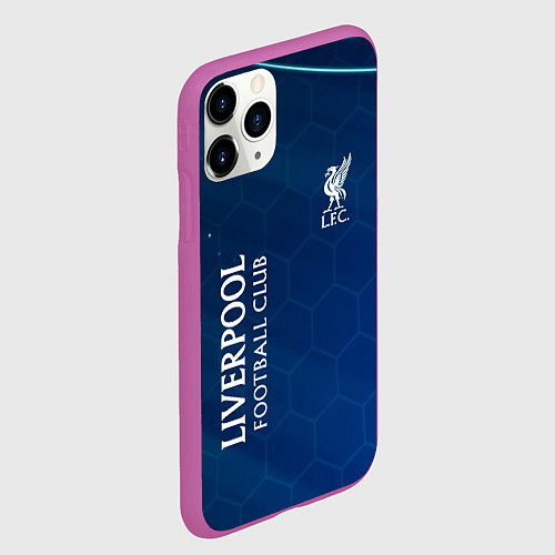 Чехол iPhone 11 Pro матовый Liverpool Соты Абстракция / 3D-Фиолетовый – фото 2