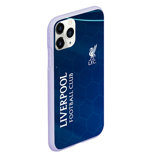 Чехол iPhone 11 Pro матовый Liverpool Соты Абстракция / 3D-Светло-сиреневый – фото 2