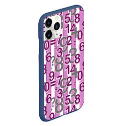 Чехол iPhone 11 Pro матовый Бело-розовый узор Арифметика, цвет: 3D-тёмно-синий — фото 2