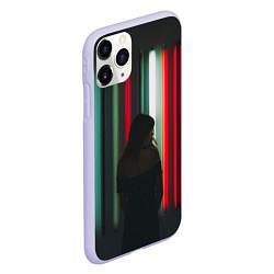 Чехол iPhone 11 Pro матовый Неоновые фонари и девушка, цвет: 3D-светло-сиреневый — фото 2