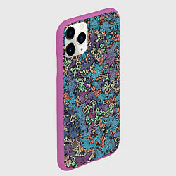 Чехол iPhone 11 Pro матовый Галлюциногенные узоры, цвет: 3D-фиолетовый — фото 2