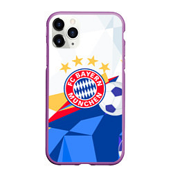 Чехол iPhone 11 Pro матовый Bayern munchen Абстракция геометрии, цвет: 3D-фиолетовый