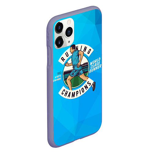 Чехол iPhone 11 Pro матовый Бегун: спорт / 3D-Серый – фото 2