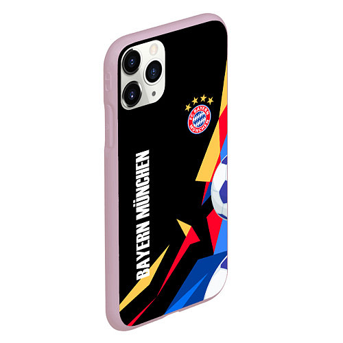 Чехол iPhone 11 Pro матовый Bayern munchen Sport - цветные геометрии / 3D-Розовый – фото 2
